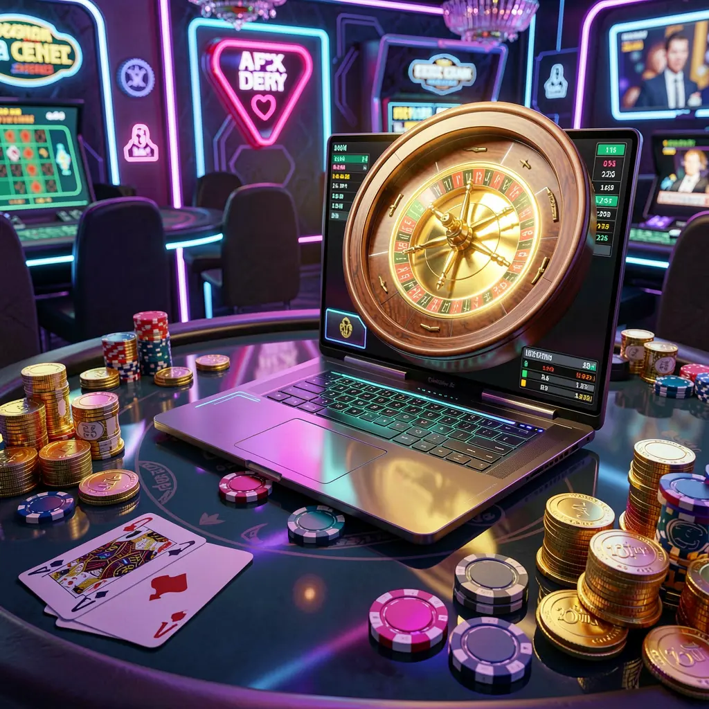 Elegante máquina tragamonedas negra y dorada con símbolos clásicos y fichas de casino dispersas que destacan la experiencia premium de tragamonedas en WWIBET para jugadores en México WWIBET – Disfruta de la inmersiva ruleta en línea y los juegos de casino en México